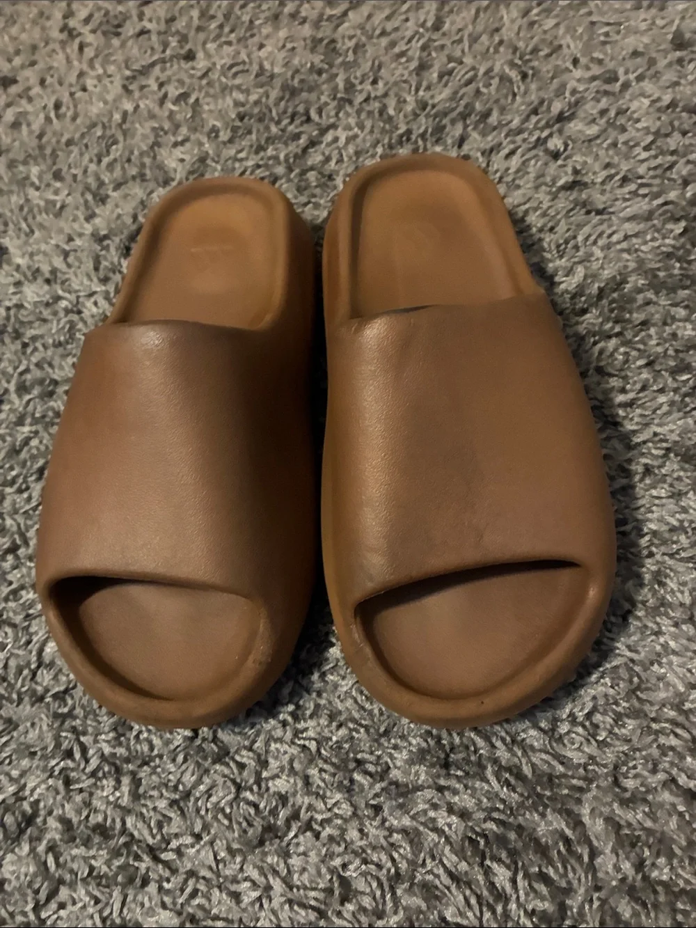 Brown Yeezy slides